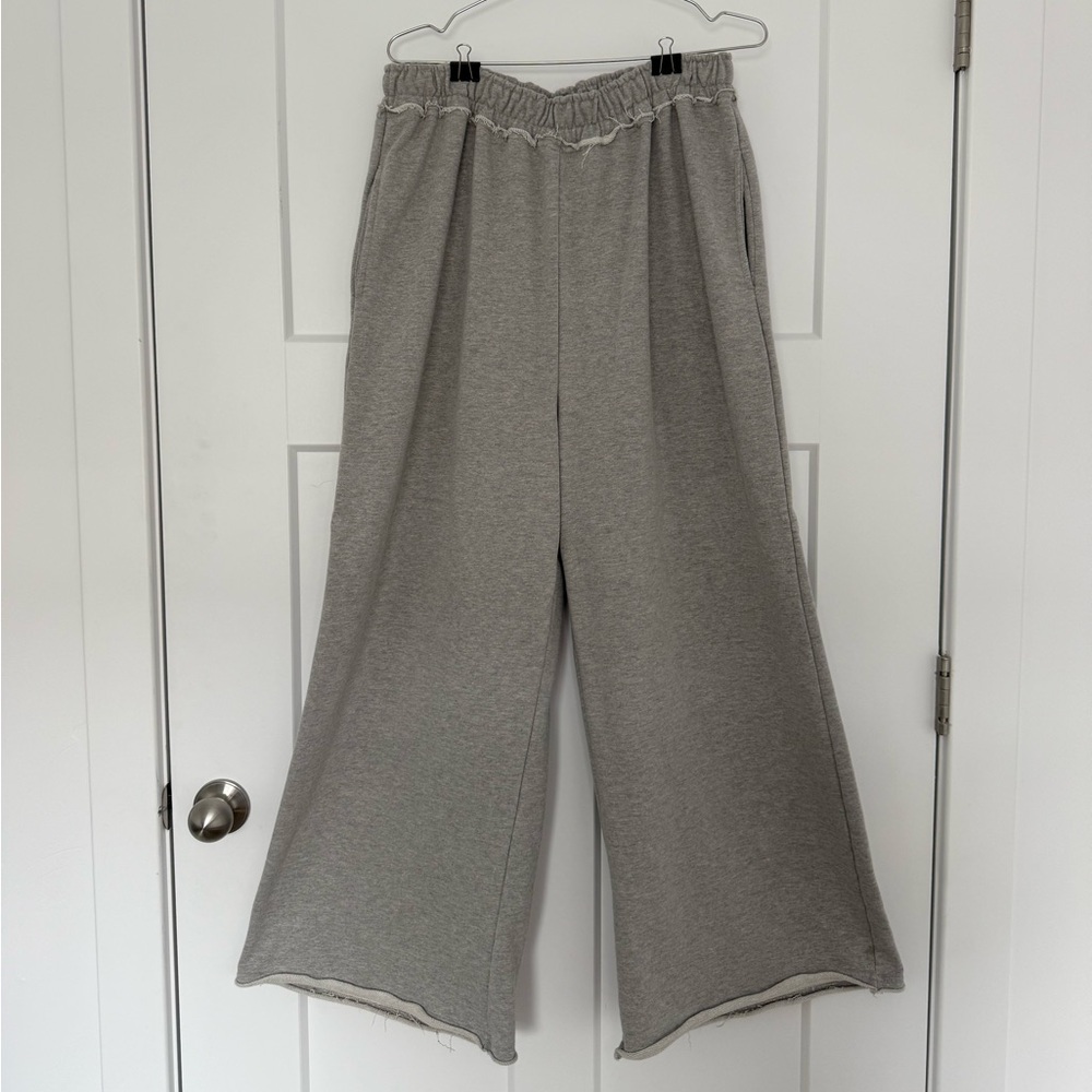Gray Boohoo Wide-Leg Sweatpants
